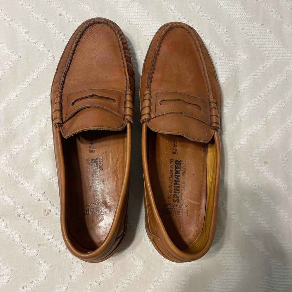 Mephisto Tan Leather Loafers